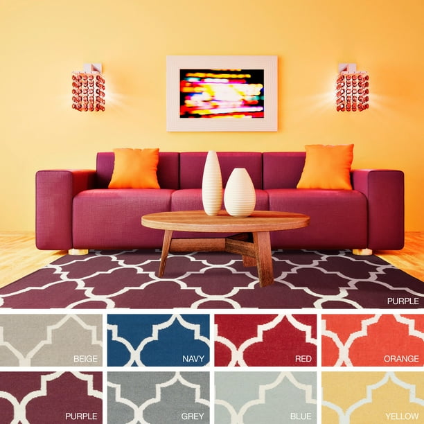 Surya Carpet, Inc. HandWoven Sparrow Trellis Reversible Flatweave Wool