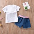 thumbnail image 6 of Outfits For Little Girls Toddler Kids Baby Summer Ice Cream Topsripped Denim Shorts Set Outfit Suit 3 Years-4 Years, 6 of 8