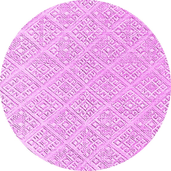 Ahgly Company Indoor Round Oriental Pink Industrial Area Rugs, 4' Round