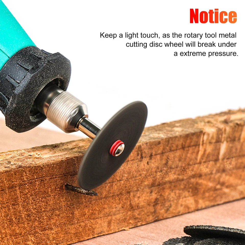 Zyler - 106 Fiberglass Metal Cut Off Wheel Rotary Disc W/6Pcs 1/8" Mandrel For Dremel Us