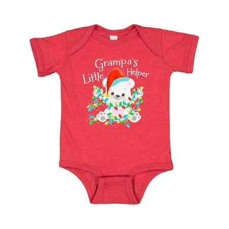 

Inktastic Grampa s Little Helper Cute Polar Bear with Christmas Lights Gift Baby Boy or Baby Girl Bodysuit