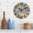 thumbnail image 3 of Gold Light Flowers Wall Clock 10 inch Non-Ticking Easy to Read Decorative Clocks for Home Bedroom Living Room, 3 of 8