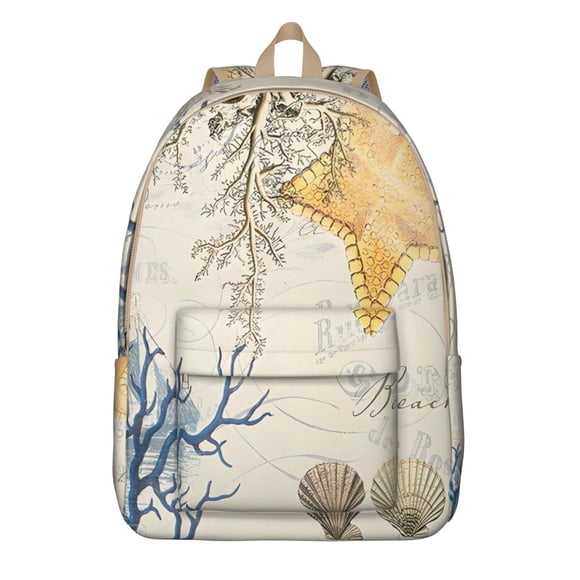 Seaside Sac à Dos de Voyage en Corail Océan Nautique – Matériau Oxford Durable avec Imprimé Marin Vintage, Grande Capacité, Transport Confortable, Caractéristiques Anti-Vol pour École, Voyage et Usage Quotidien