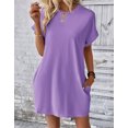 thumbnail image 3 of Cogild Womens Floral Print Pleated Mini Dresses Casual See Through Swim Beach Cover Up Dress, 3 of 5