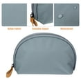 thumbnail image 3 of Unique Bargains Half Moon Makeup Bag Small Half Moon Cosmetic Beauty Bag for Purse Cosmetic Organizer Gray Beige, 3 of 7