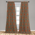 thumbnail image 5 of Ambesonne Oriental Curtains, Doodle Floral Design, Pair of 28"x95", Multicolor, 5 of 5