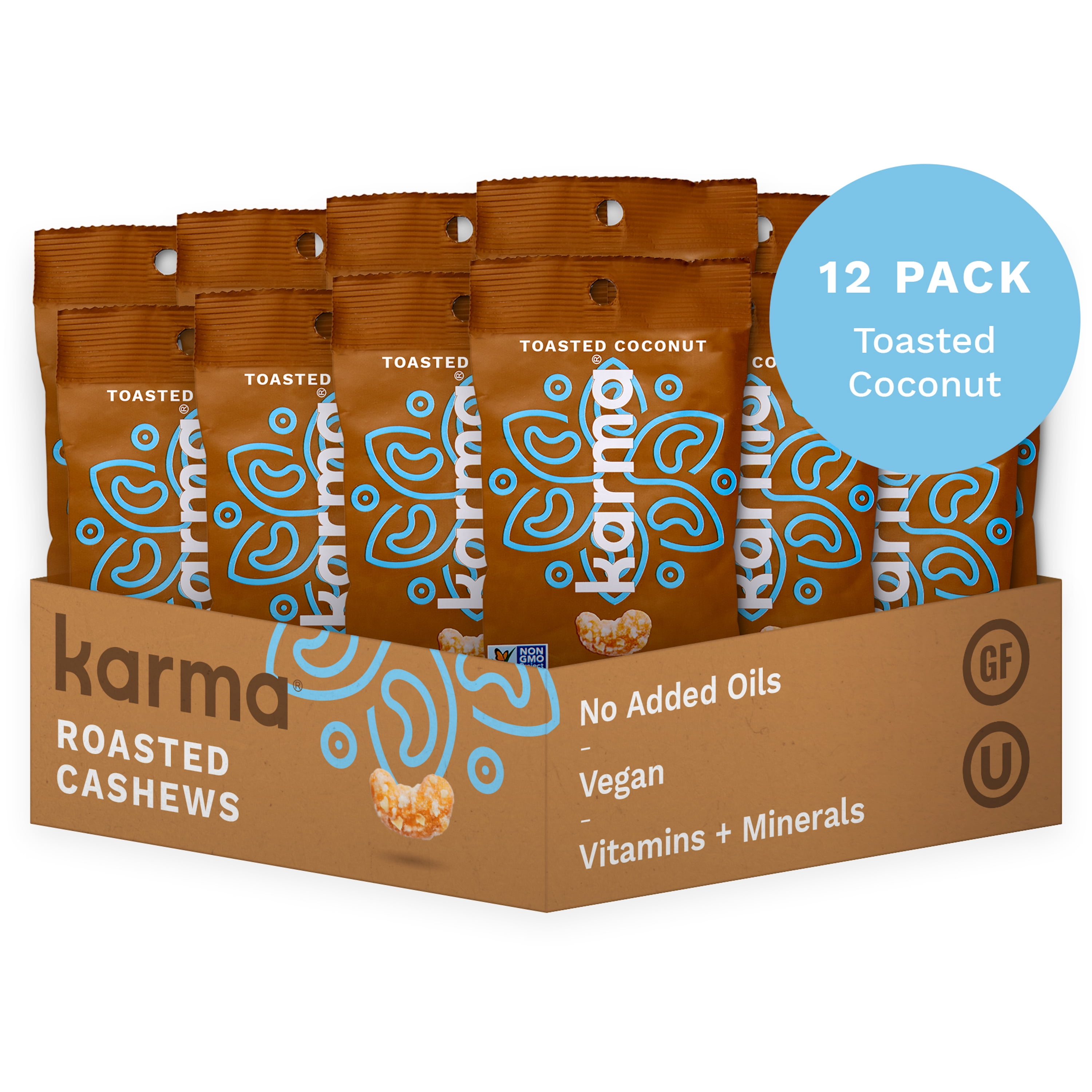 Karma Nuts Toasted Coconut Roasted Cashews, 1.5 oz, 12 Ct