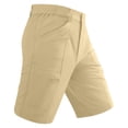 thumbnail image 6 of hlysgo Dress Shorts Men with Elastic Waist Casual Solid Color Golf Shorts for Men 9 Inseam Relaxed Fit Summer Bermuda Shorts with Pockets Beige,M, 6 of 8