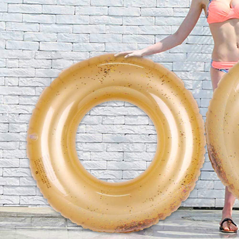 Glitter Swim Ring - Extra Large for The Pool Beach or Lake-Kids Teens Adults Glitter Inside Sparkles and Shines in The Sun - The Original Glitter Inflatable Tube Floats