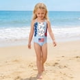 thumbnail image 5 of CCRFTGI 4th of July Girls Swimsuit Summer Beach Bathing Suit One Piece Patriotic America Flag Swimwear Beach Adjustable Strap Girls Clothes Bathing Suits for Kids Light Blue 5-6 Years, 5 of 8