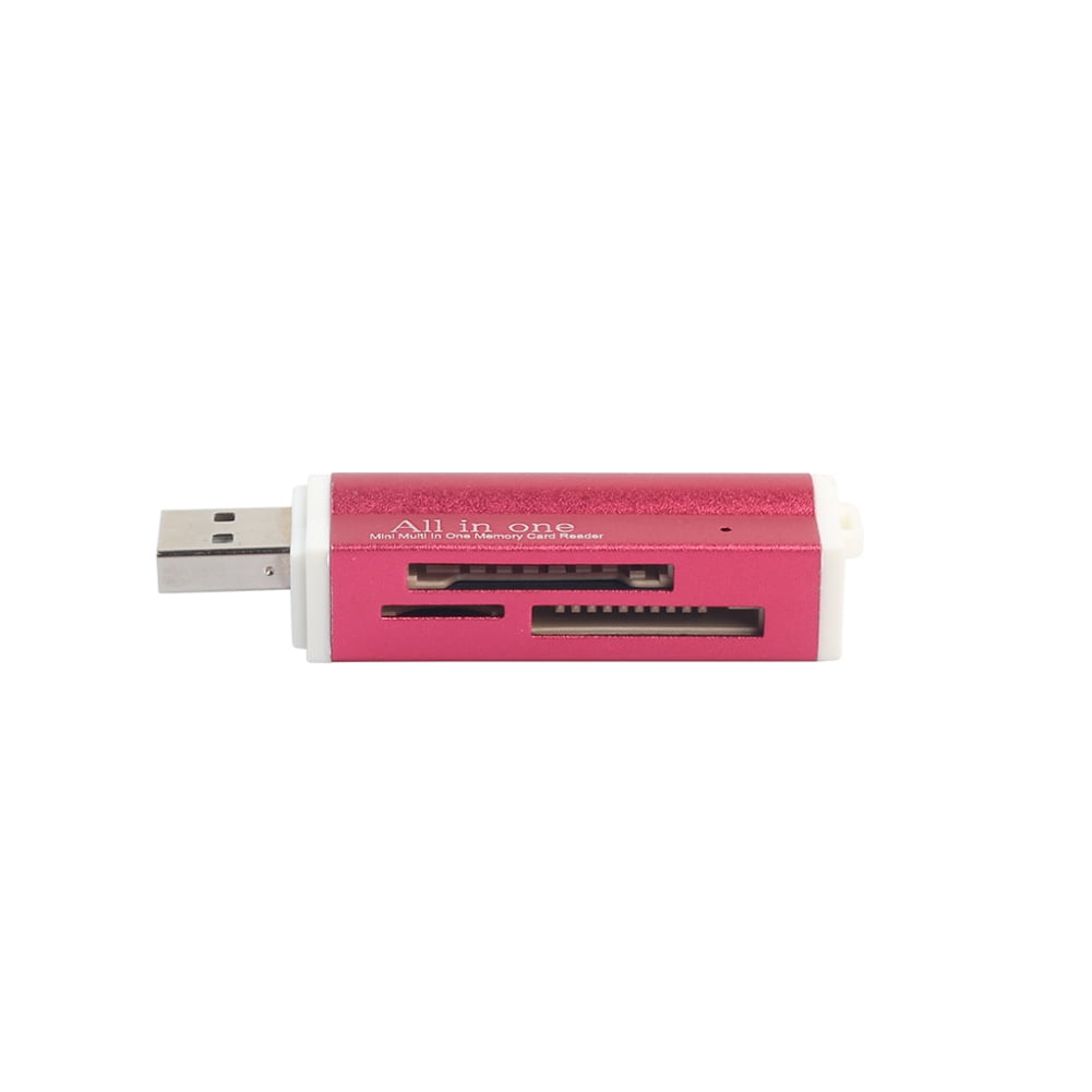 1x Aluminum CASE USB 2.0 ALL-in-1 Card Reader for Micro SD/MMC/SDHC/TF/M2/MS
