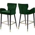 thumbnail image 2 of Meridian Furniture Luxe 28"H Velvet Counter Stool in Green (Set of 2), 2 of 7