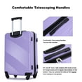 thumbnail image 6 of Luggage 3 Piece Set Suitcase, PC+ABS Lightweight Travel Suitcase with Spinner Wheels, Carry On Luggage Suitcase with Adjustable Telescoping Handle, Light Purple, 6 of 9