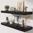thumbnail image 3 of Floating Shelves | Inch Deep  Floating Shelves Set of | Rustic Wood Shelves for Wall | Deep  Shelves for Living Room Bathroom Laundry Room Kitchen, 3 of 6