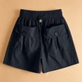 thumbnail image 2 of iHPH7 Women's Baggy Cargo Shorts Front Pockets Elastic Waist Drawstring Loose Fit Summer Casual Y2k Streetwear Lightweight Hiking Outdoor Vacation Bottoms Black XXL, 2 of 4