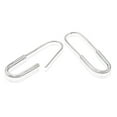 thumbnail image 3 of Sterling Silver Oblong Contemporary Hoop Earrings, 3 of 5