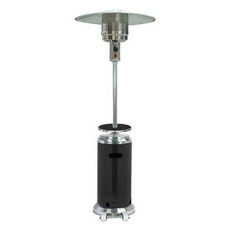 Hiland Tall Stainless Steel And Black Patio Heater With Table Hiland Tall Stainless Steel And Black Patio Heater With Table