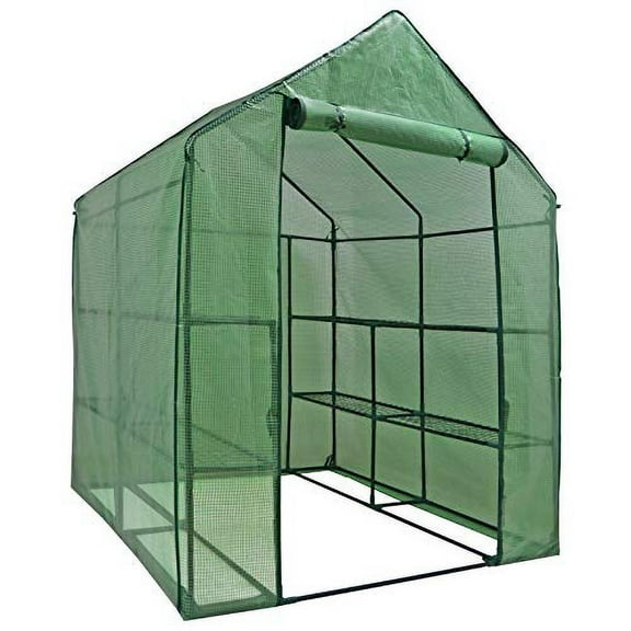 2-Tier 8-Shelf Mini Walk-in Greenhouse Portable Plant Herb Flower Gardening Hot House with PE Cover for Backyard Indoor Outdoor