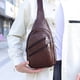 thumbnail image 4 of Mochila cruzada de cuero ZJT250121973 | Bolso bandolera ligero con orificio para auriculares, correa de hombro ajustable, bandolera de gran capacidad para senderismo, viajes, trabajo, uso diario, 4 of 5