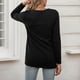thumbnail image 3 of MHFRRA Camisetas de Mujer para Uso Informal, Otoño e Invierno, Camisetas de Manga Larga con Cuello Redondo para Una Comodidad Diaria. Negro, 3 of 5