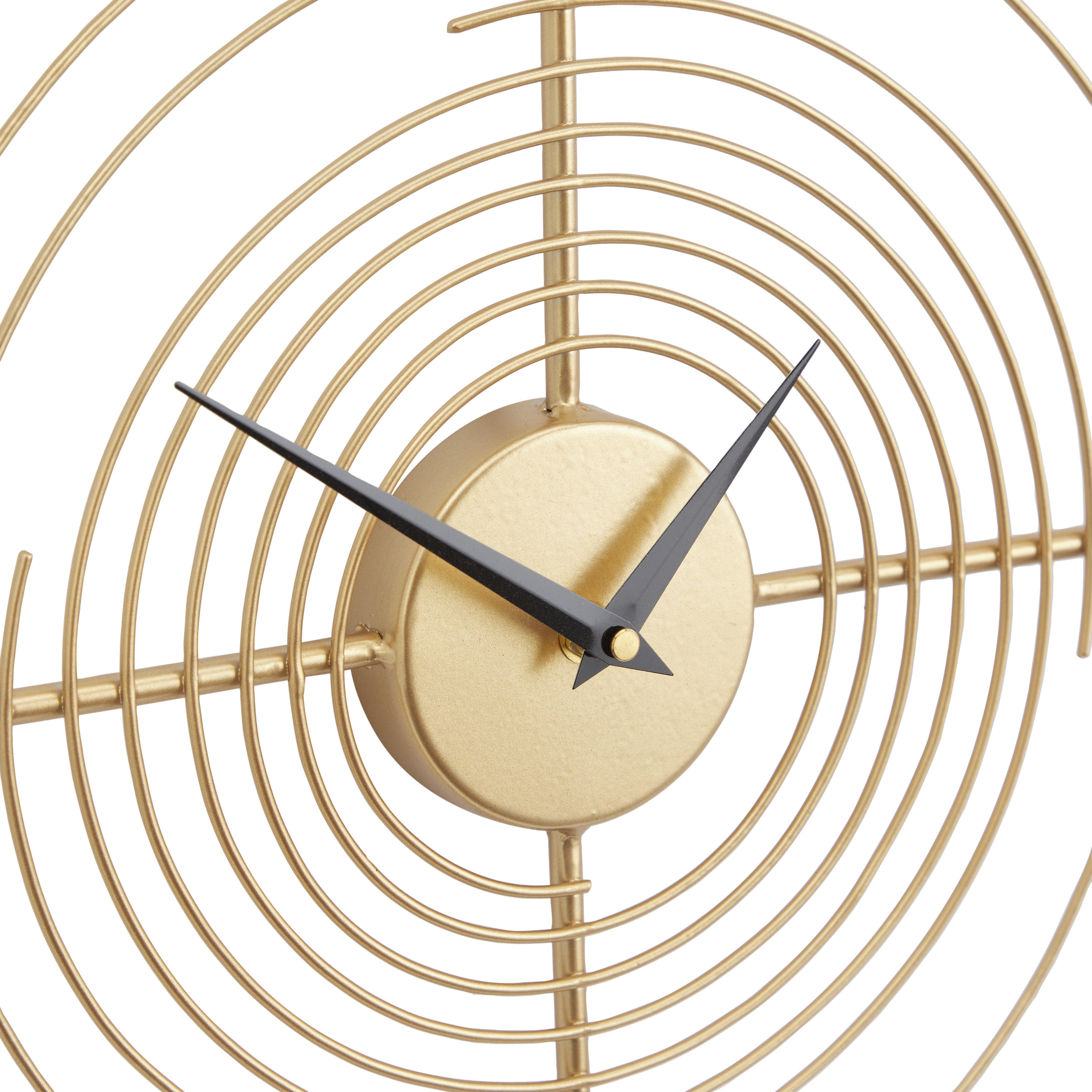 DecMode 20" Gold Metal Open Frame Swirl Wall Clock