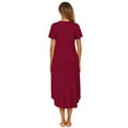 thumbnail image 3 of Avidlove Women's Short Sleeve Nightgown Long Nightshirts Pleated Sleep Dress Sleepwear with Pockets, 3 of 7