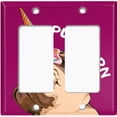 thumbnail image 6 of Metal Light Switch Plate Cover Ice Cream Pug Unicorn Purple DOG046, 6 of 13