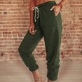thumbnail image 4 of QUINDOS Womens Pants Trendy Straight Leg High Waisted Long Casual Pants Drawstring Loose Fit Trousers, 4 of 8