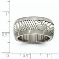 thumbnail image 7 of Edward Mirell Titanium & Sterling Silver Inlay Polished Leaf Ring, 7 of 7