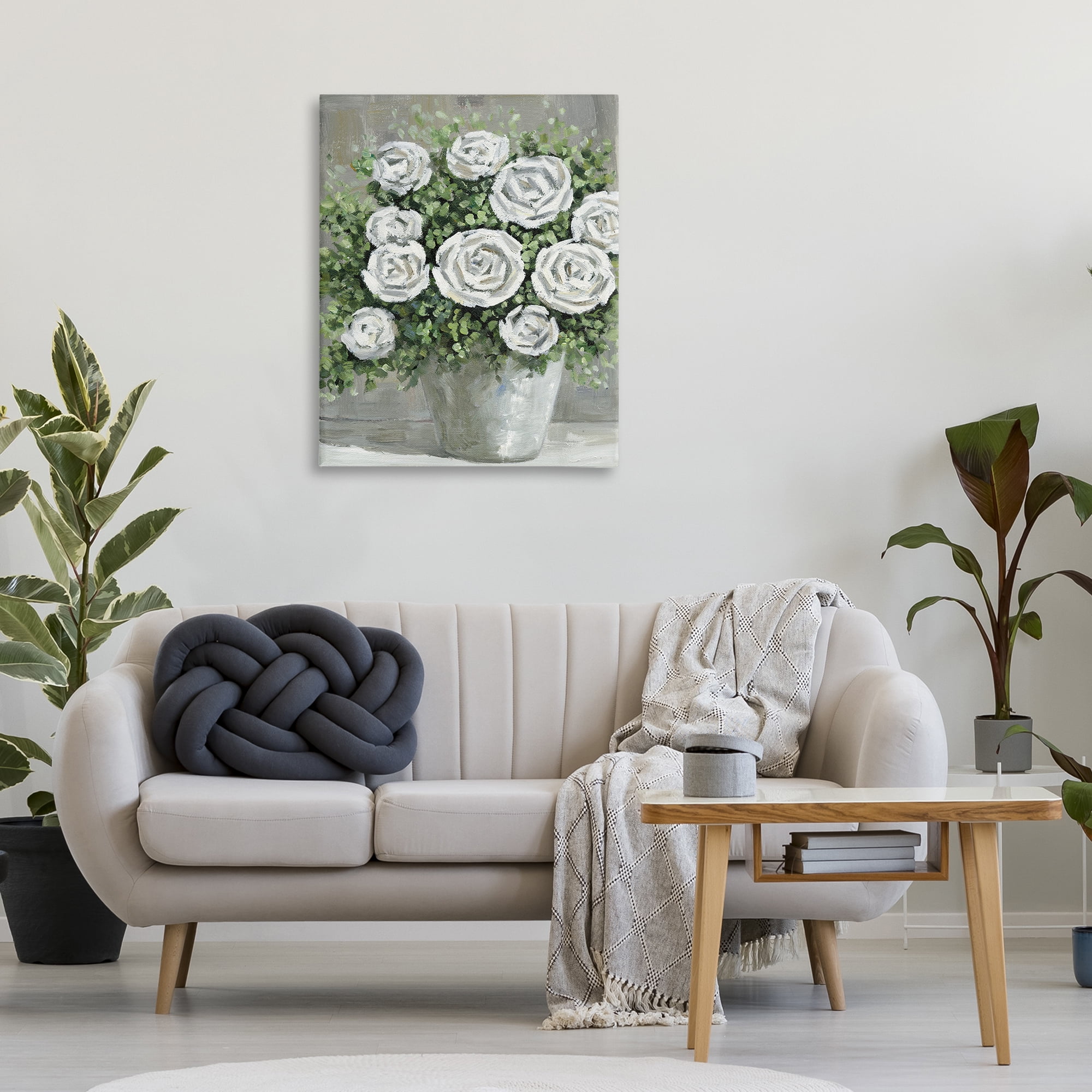 Stupell Industries Potted Ranunculus Blooms Botanical & Floral Painting Gallery Wrapped Canvas Art Print Wall Art, 30 x 40