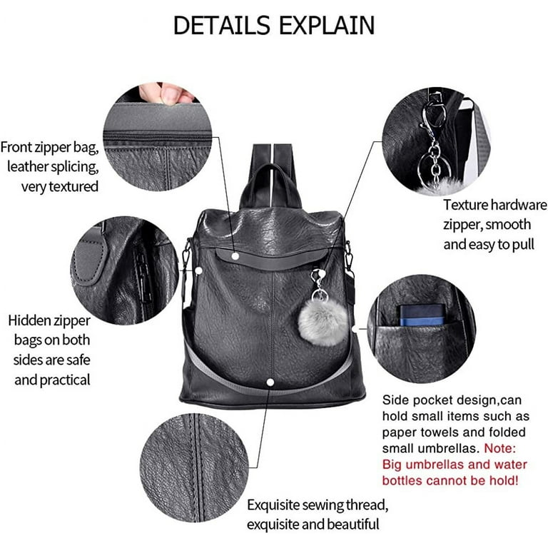 Anti theft Women Backpack Women s Backpack Handbags Fashion Anti theft Waterproof Leather Hidden Zipper Travel Shoulder Bags Ladies Brown