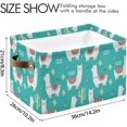 thumbnail image 4 of FREEAMG Collapsible Storage Basket Cute Llama Rectangular Storage Bins Baskets Toys Storage Bins with Handles for Bedroom Home Office 2PCS, 4 of 7