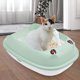 thumbnail image 2 of Caja de arena para gatos, fácil de limpiar, marco desmontable para inodoro, orinal para gatos, suministros semiabiertos para mascotas, bandeja de aren Color Verde L, 2 of 9