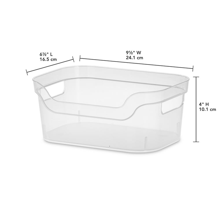 Sterilite Small Open Bins Plastic, Clear - Set of 2 Storage