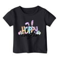 thumbnail image 2 of Girls Easter Tops Holiday Summer Casual Graphic Tees Short Sleeve T-Shirt Fashion Cute Loose Summer Clothes, Black, 3 Years, 2 of 3