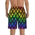 thumbnail image 3 of Kll Dragon Scales Men'S Casual Summer Beach Shorts Hawaiian Shorts With Pockets-X-Large, 3 of 9
