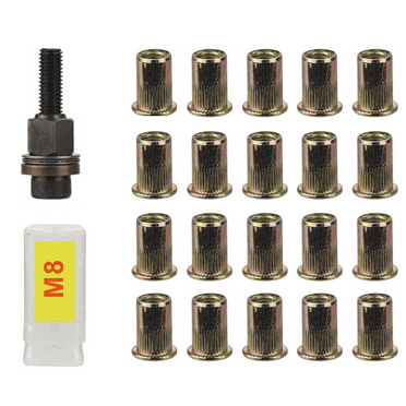 HOT 21pcs Rivet Nut Tools Hand Simple Installation Manual Riveter for Rivnuts Nuts M8