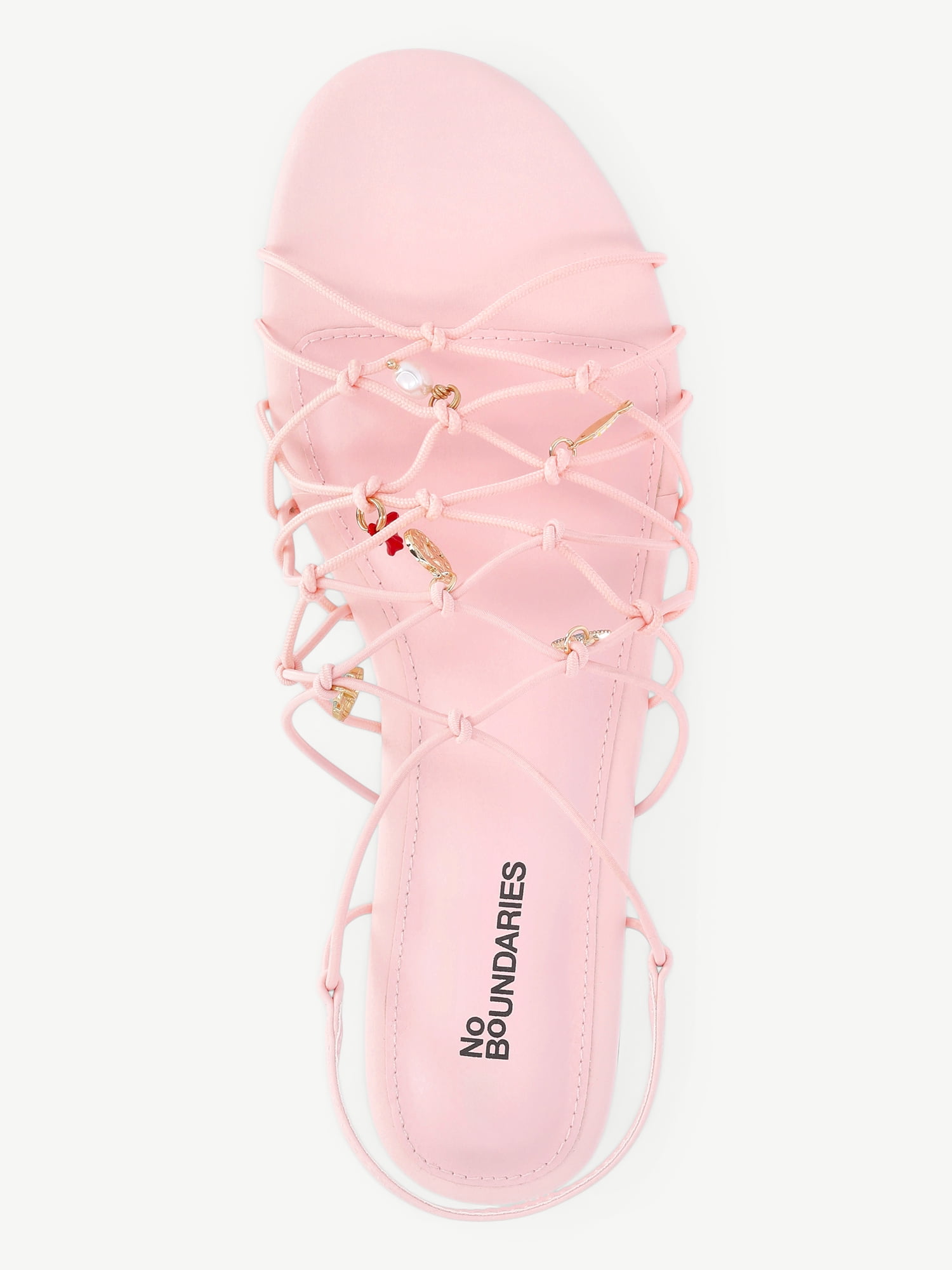 No Boundaries Caged Flat Sandals, Women's