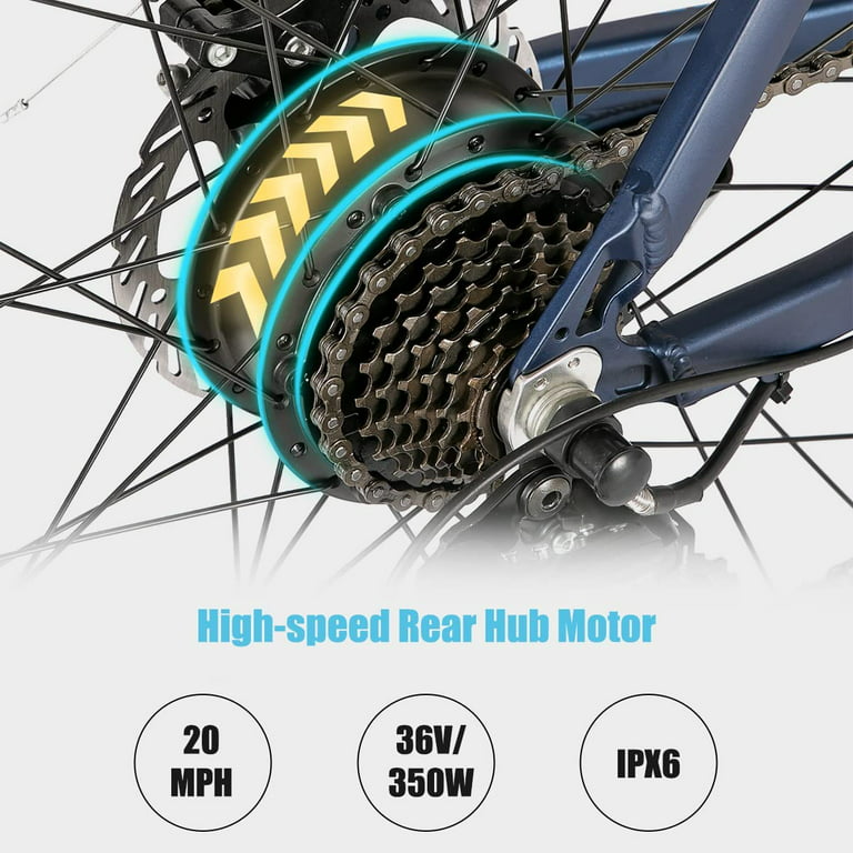 HILAND - Vélo électrique HILAND 27,5/29, pour hommes et femmes, MTB,  moteur 250 W, batterie lithium-ion 36 V/10,4 Ah, avec freins à disque,  fourche suspendue - Vélo électrique - Rue du Commerce