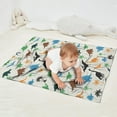 thumbnail image 2 of Beige Cartoon Dinosaurs Palms Pattern Blanket,Comfortable Soft Flannel Throw Blanket,All Season,Warm Lightweight Blankets for Sofa Bed Couch Living Room Chair,30"x40", 2 of 4