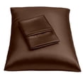 thumbnail image 1 of Funda de almohada de satén Blissford Brown Queen Size, juego de 2, 1 of 9
