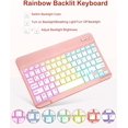 thumbnail image 6 of Magnetic Keyboard Mouse Combo Case with RGB Backlight Keypad & Stylus Slot for iPad 10.2" 7/8/9 Gen, Air 3, Pro 10.5",Rose Gold, 6 of 9