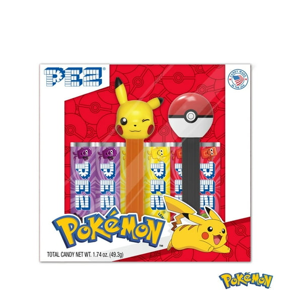PEZ Pokémon Twin Pack Candy Refills, 1.74 Ounce Gift Set - Pikachu Winking & Poké Ball