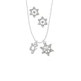 thumbnail image 2 of Delight Jewelry Silvertone Small Gelato Script Initial - G - Silver tone Snowflake Charm Necklace and Stud Earrings, 2 of 4