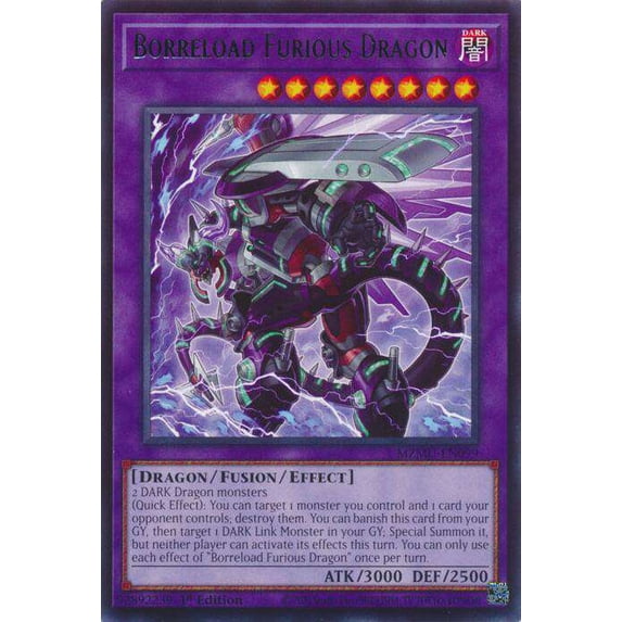 YuGiOh Maze of Muertos Rare Borreload Furious Dragon MZMU-EN099