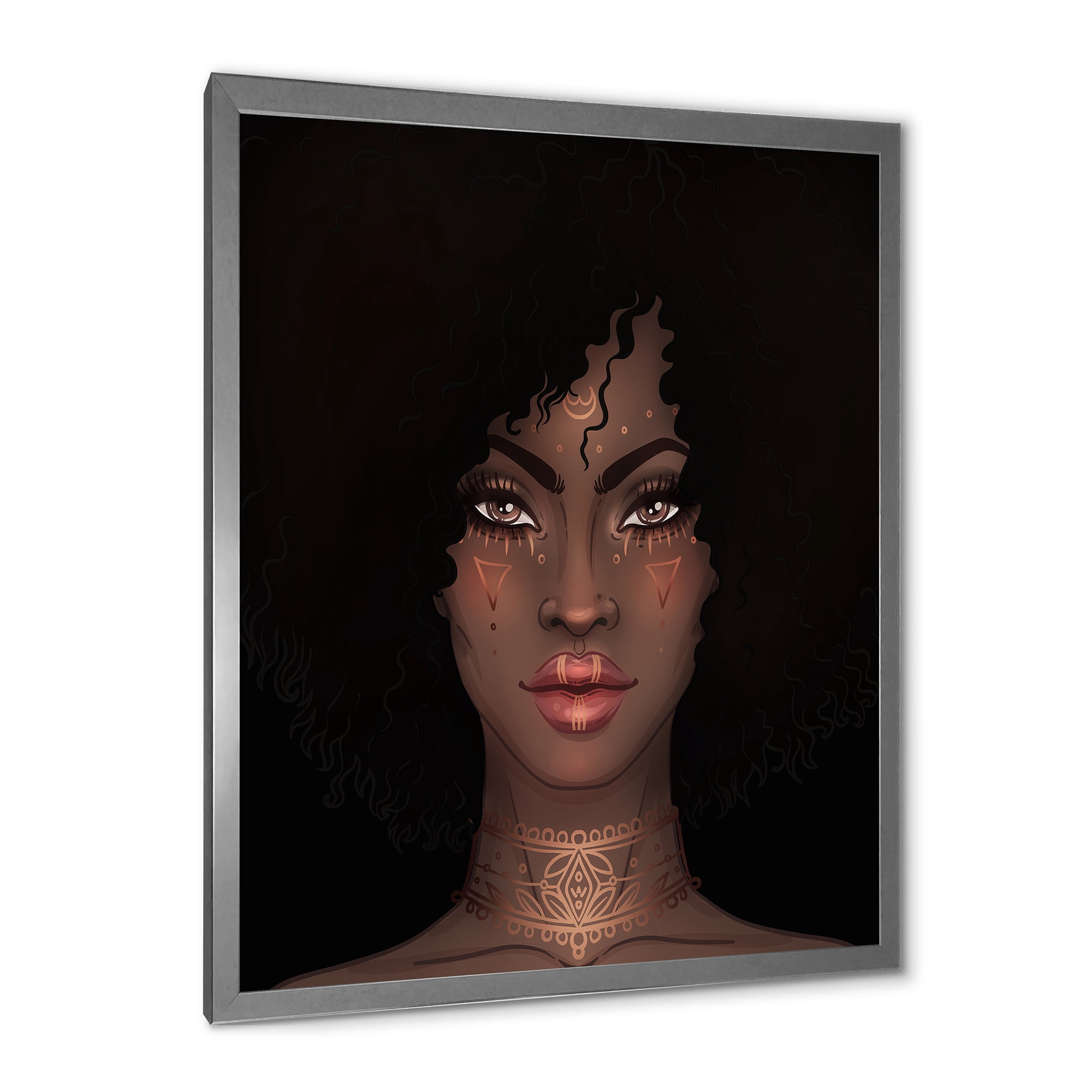 Designart 'Portrait of Afro American Woman II' Modern Framed Art Print