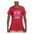 thumbnail image 2 of In This Family No One Awareness Womens Graphic T-Shirt, Red, Medium, 2 of 3
