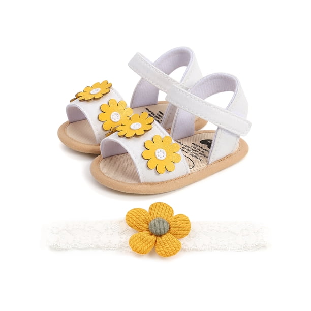 TRKIYQC Sandalias para bebé niña, antideslizantes, para el hogar, con parche floral, color Sandbeach, informales, para fiestas TRKIYQC moderno