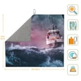 thumbnail image 3 of Honeii Boat Lighthouse Storm Waves for Dish Drying Mat for Kitchen Counter, Non-slip Rubber Backed, Hide Stain Kitchen Super Absorbent Draining Mat, Dish Rack Pad, 3 of 8