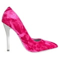 thumbnail image 3 of Not Just A Pump Shoes Women Stiletto Pumps High Heel Pointed Toe BOMBER Hot Pink Fuchsia Velvet Suede Silver Heel 8.5, 3 of 3